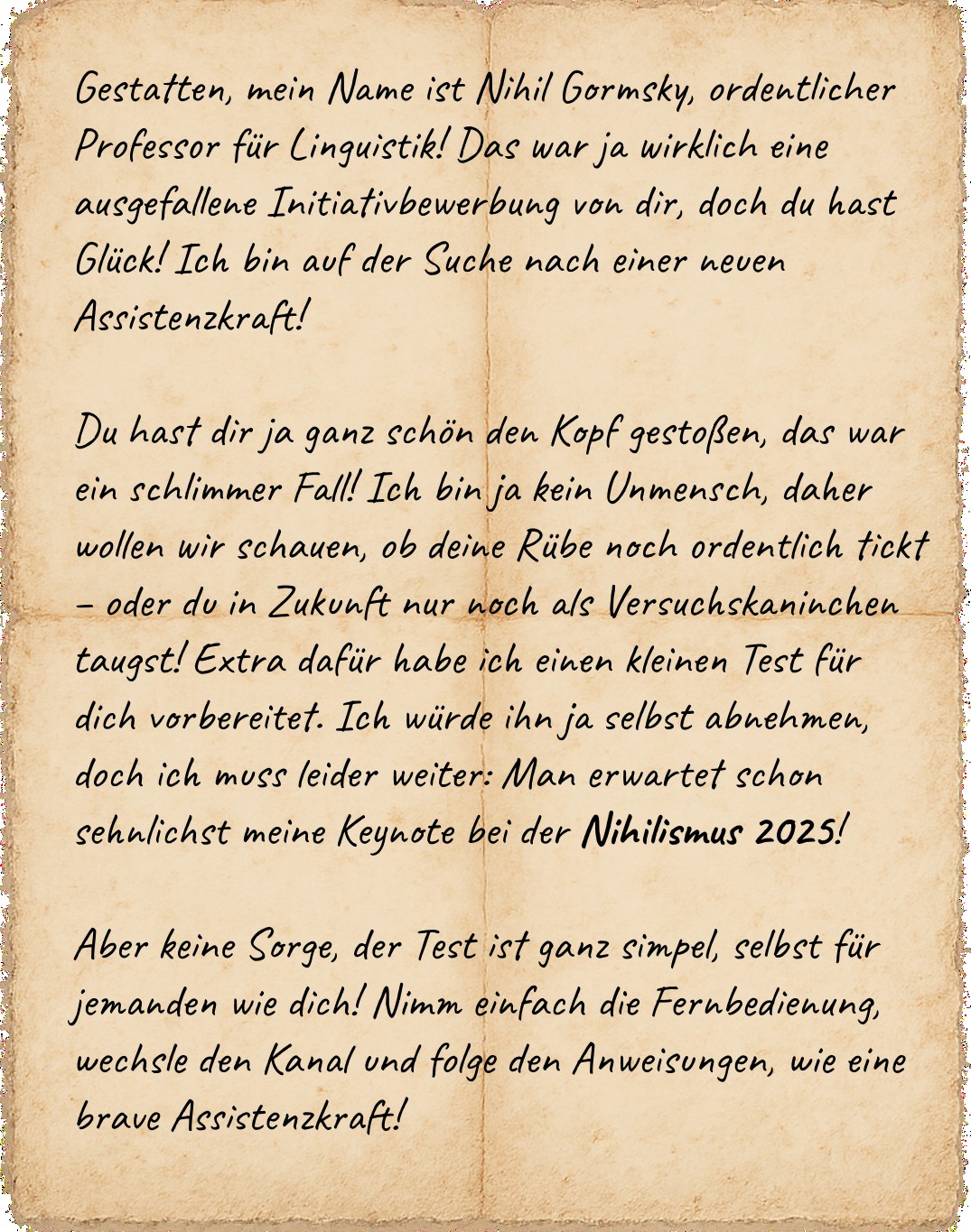 Gormsky verlässt den Raum